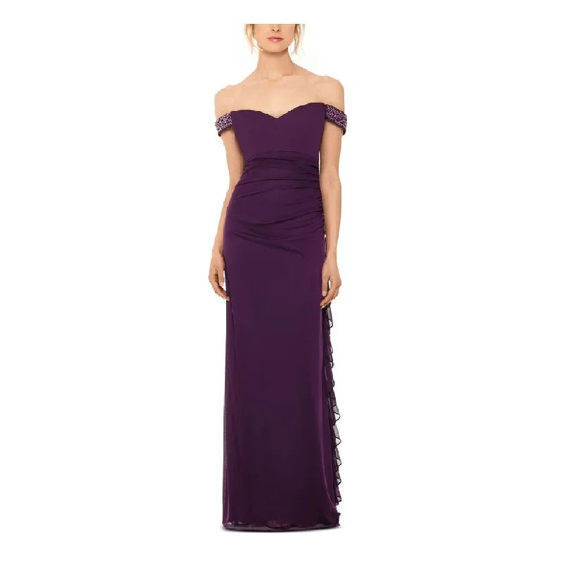 Elegant Dressing Betsy & Adam Women's Maxi Sheath Evening Dress Purple Size 12