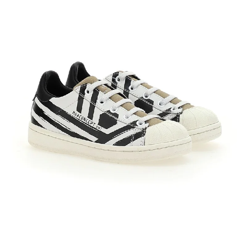 Tropical Style White Striped Sneakers