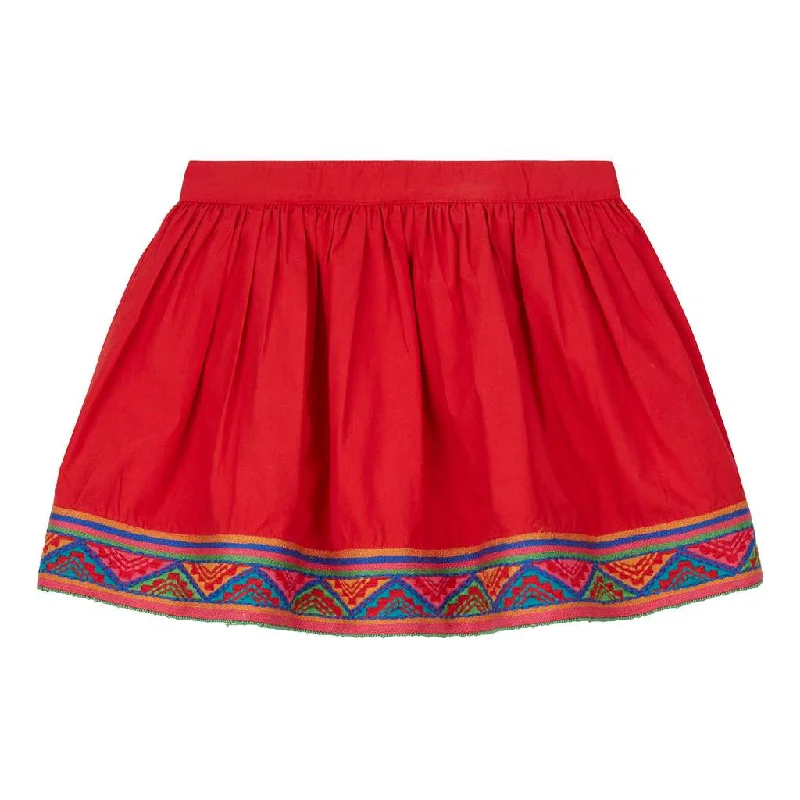 Designer Style Red Senna Skirt