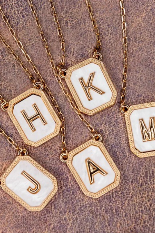 Lazy Home Pearl & Gold Initial Pendant Necklace