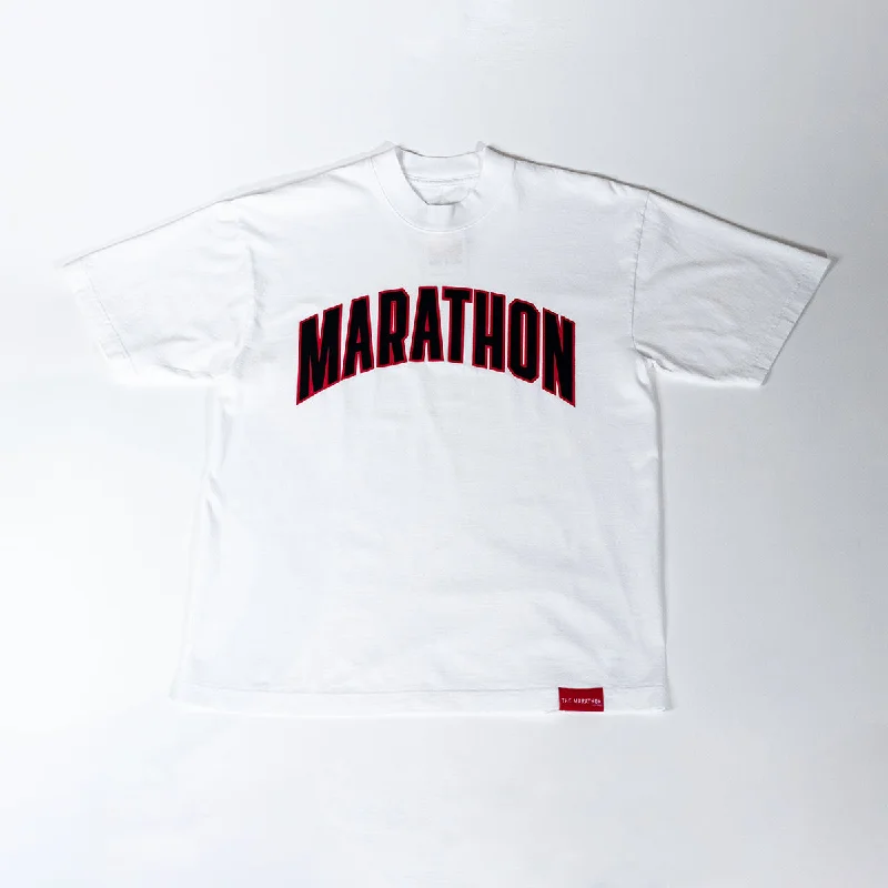 Soft Style Marathon Varsity T-shirt - White/Black
