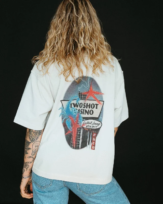 Fashion Pioneer Two Shot Casino Boxy T-Shirt - Bone