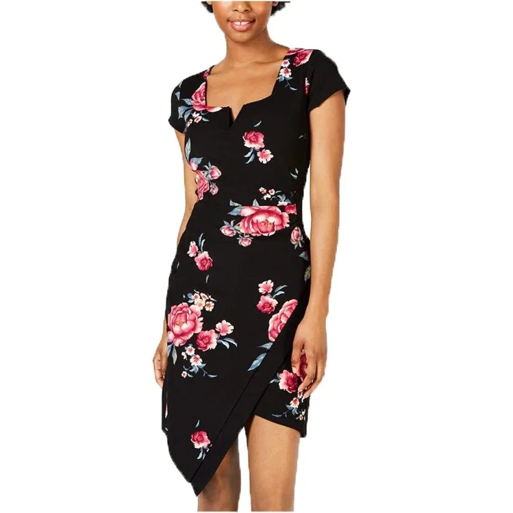 Easy Fashion Crave Fame Women's Juniors Asymmetrical Cutout Bodycon Dress Black Multi Size 2 Extra Small Easy Fashion Crave Fame Women's Juniors Asymmetrical Cutout Bodycon Dress Black Multi Size 2 Extra Small