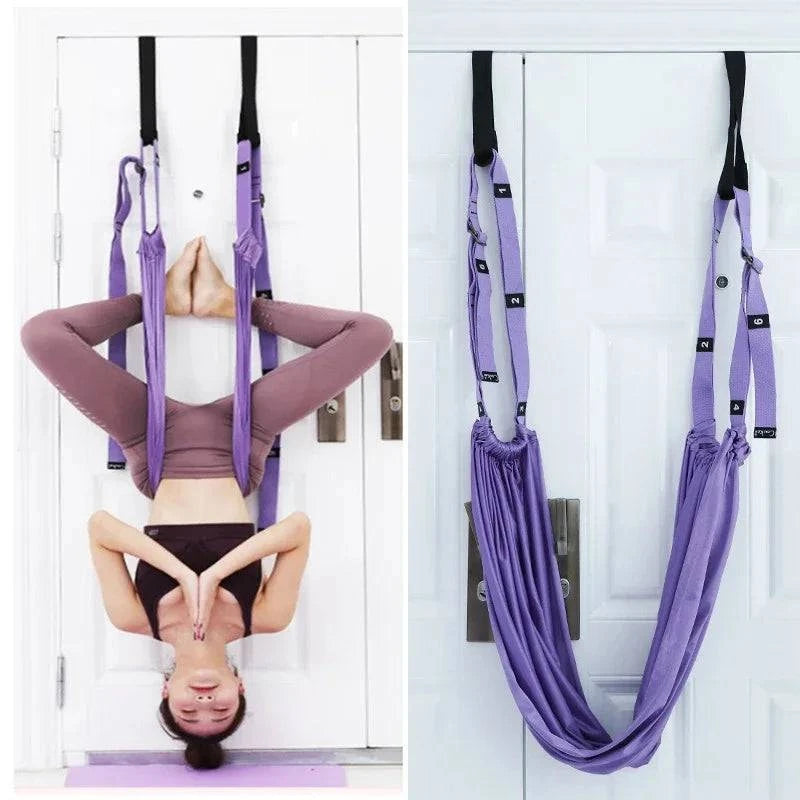 Fashionable And Versatile Adjustable Aerial Yoga Strap Elastic Stretch Door Hanging Yoga Belts Hammock Swing Fitness Handstand Rope Training Device Women Fashionable And Versatile Adjustable Aerial Yoga Strap Elastic Stretch Door Hanging Yoga Belts Hammock Swing Fitness Handstand Rope Training Device Women
