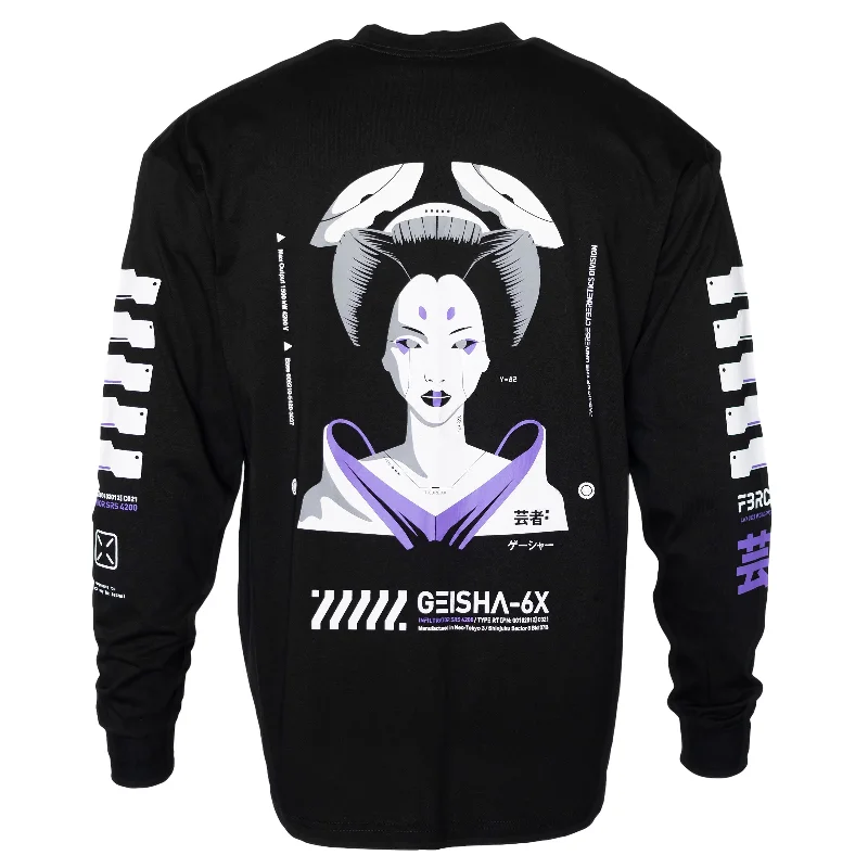 Luxe Comfort Geisha-6X Black Long Sleeve T