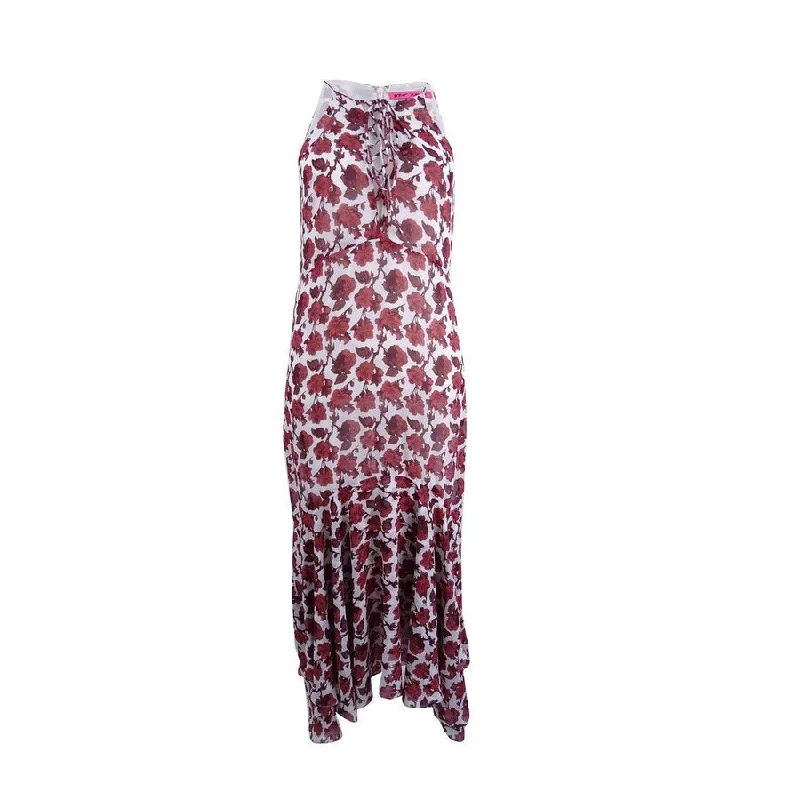 Fashion Elements Betsey Johnson Women's Printed Lace-Up Maxi Dress