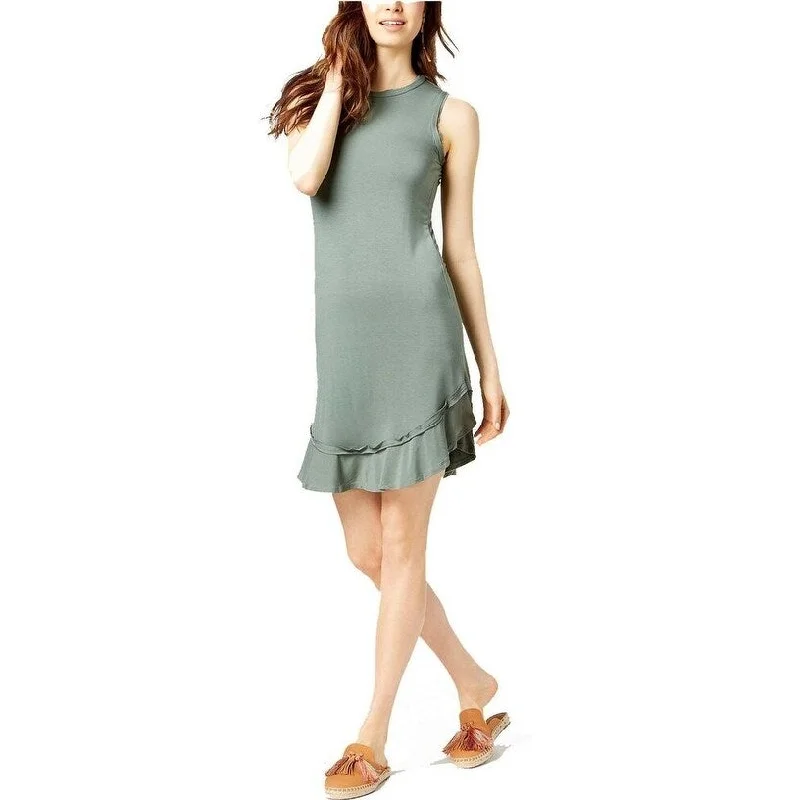 Stylish Wear Maison Jules Ruffled-Hem A-Line Dress New Pale Sage Size Small - Green