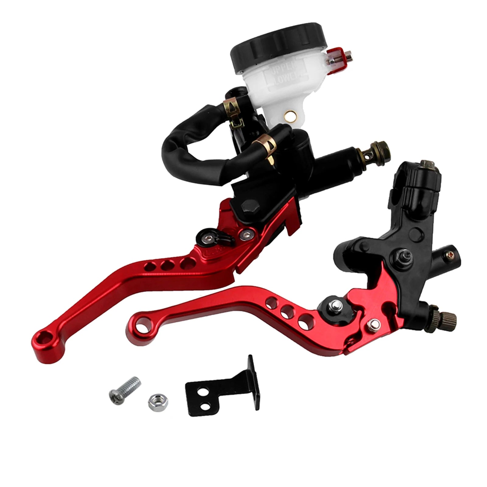 Comfortable Mind Universal Modified CNC Brake Upper Pump 7/8 22mm Hydraulic Pump Adjustable Horn Clutch Assembly Red Accessories Color Random Comfortable Mind Universal Modified CNC Brake Upper Pump 7/8 22mm Hydraulic Pump Adjustable Horn Clutch Assembly Red Accessories Color Random