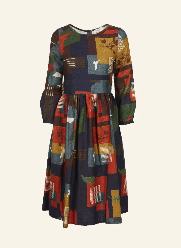 High-end Wear Philippa - Navy Allotment Dress