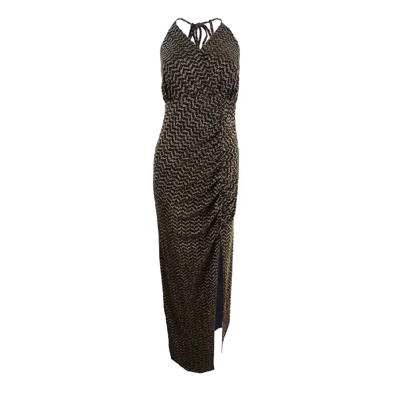 Dessert Matching BCBGeneration Women's Metallic Faux-Wrap Maxi Dress