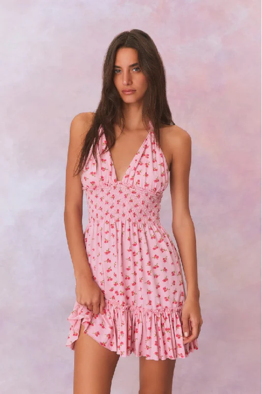 Simple Style Aisling Halter Cotton Mini Dress