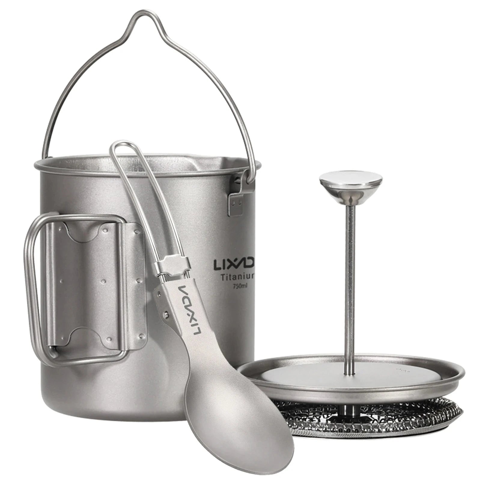 Warm Wear Lixada 750ml Titanium Coffee Cup Mug French Press Pot Coffee Maker Outdoor Camping Cooking Pot With Folding Titanium Spoon 2022 Warm Wear Lixada 750ml Titanium Coffee Cup Mug French Press Pot Coffee Maker Outdoor Camping Cooking Pot With Folding Titanium Spoon 2022