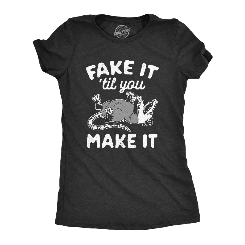 Lace Design Fake It Til You Make It Women's T Shirt