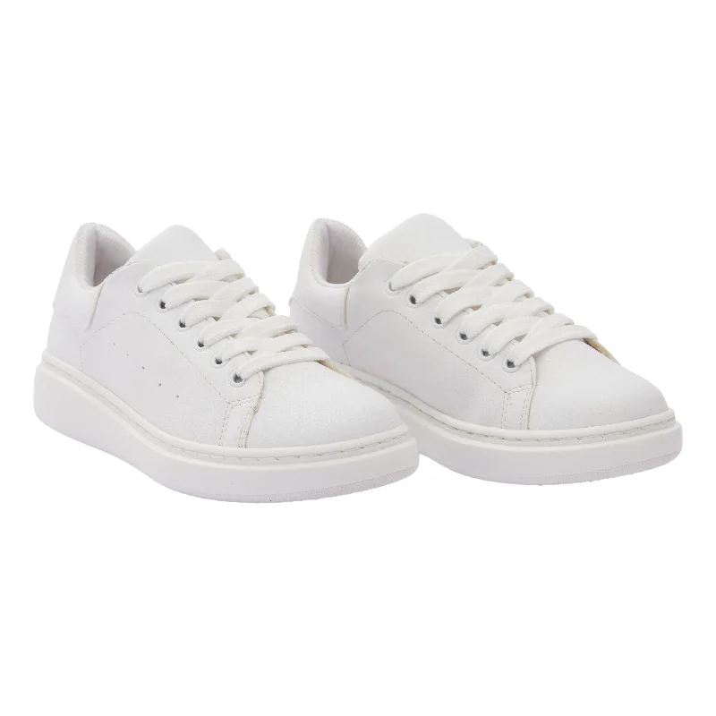 Everyday Chic White Lace Sneakers