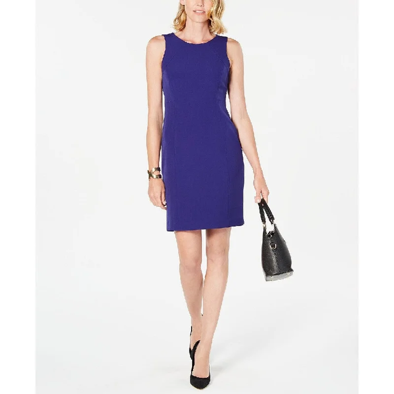 Comfortable Fashion Kasper Women's Sleeveless Sheath Dress Purple Size 4