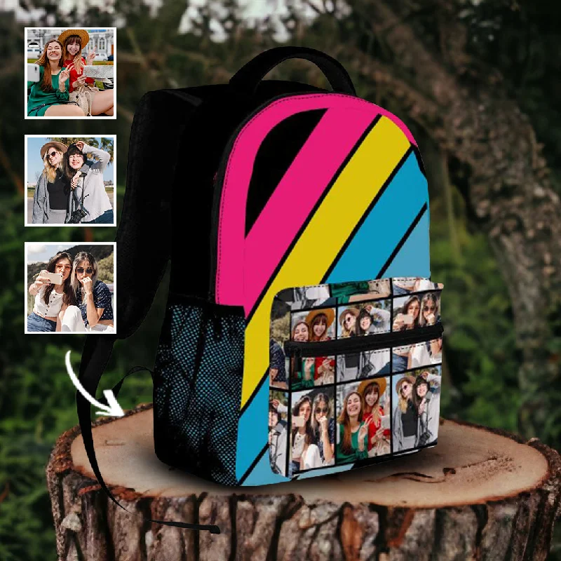 British Style Custom Photo Printed Fashion Color Matching Backpack Make Your Own Fun Design Casual Backpack British Style Custom Photo Printed Fashion Color Matching Backpack Make Your Own Fun Design Casual Backpack