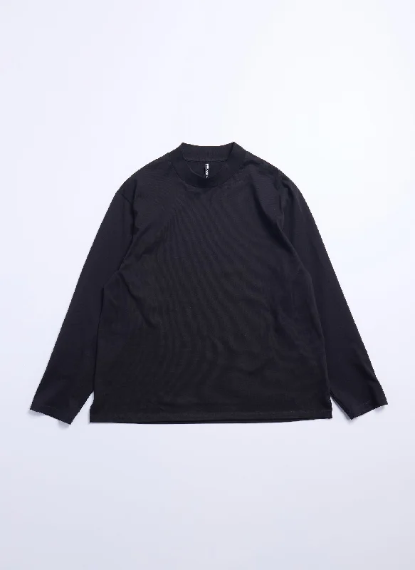 Elegant Design Mercerized Cotton Mock Neck Tee (T-05)