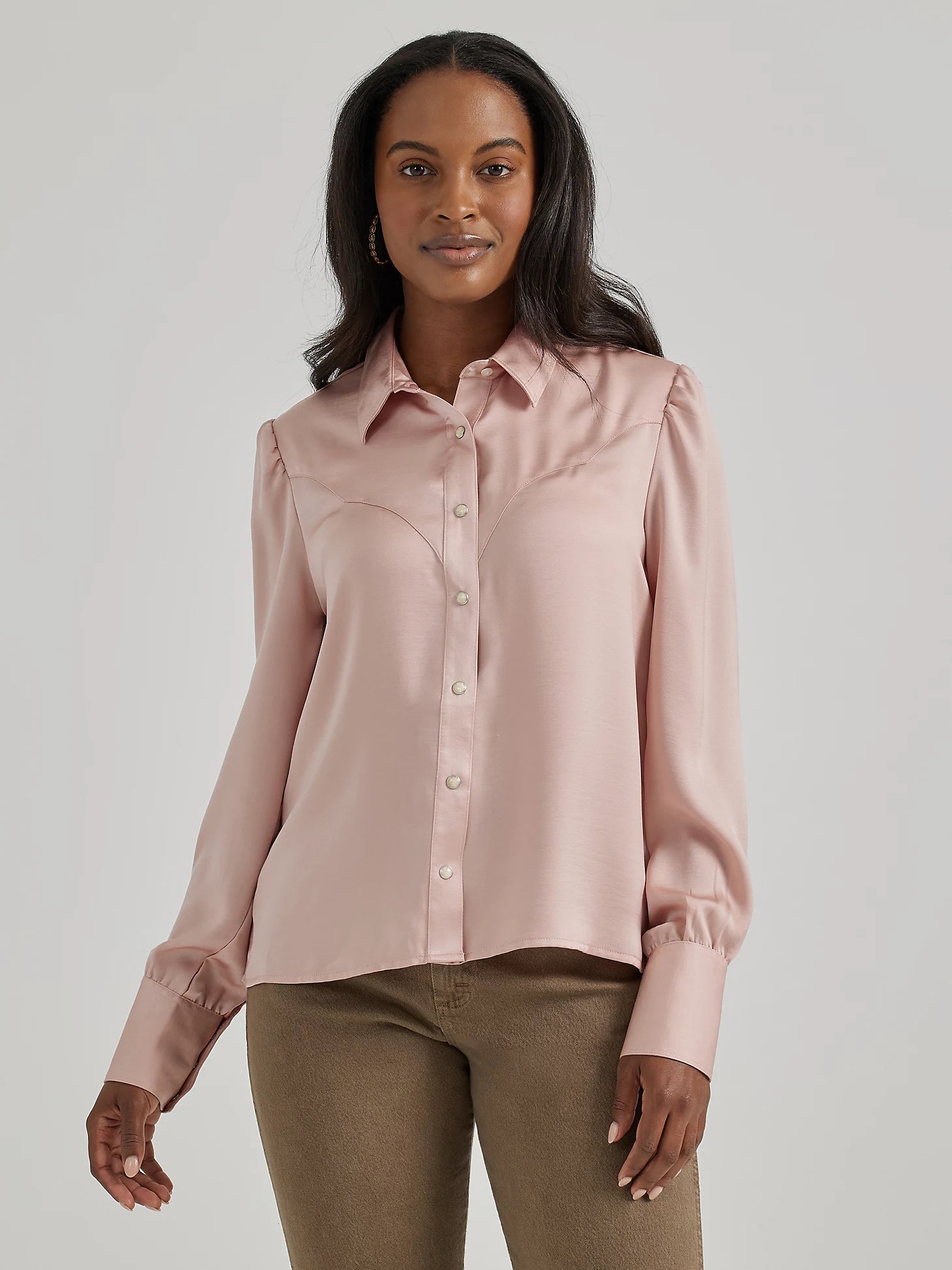 Trendy Wear Wrangler Satin Pink Rodeo Blouse