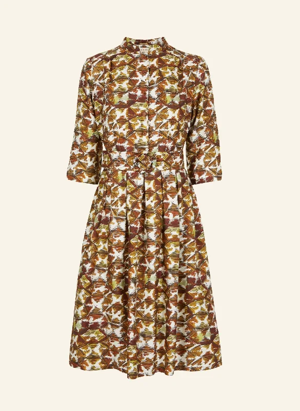 Basic Version Cynthia - Rust Tortoiseshell Dress