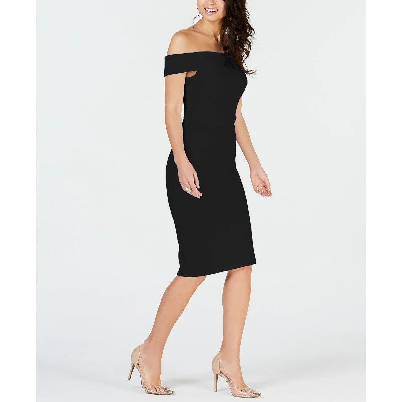 Easy Style Thalia Sodi Women's Off-The-Shoulder Sheath Dress Black Size Extra Large