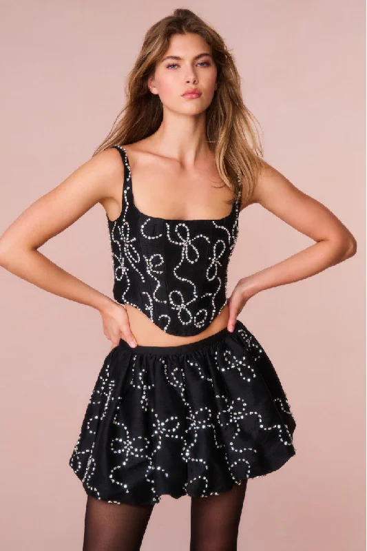 Elegant Design Flince Embellished Mini Bubble Skirt