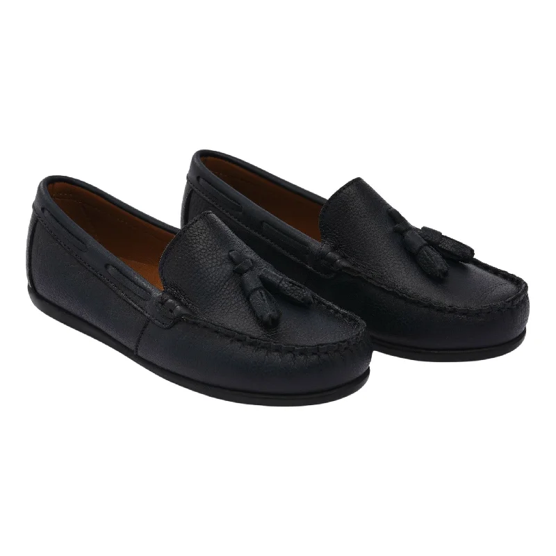 Elegant Design Navy Leather Tassel Loafers