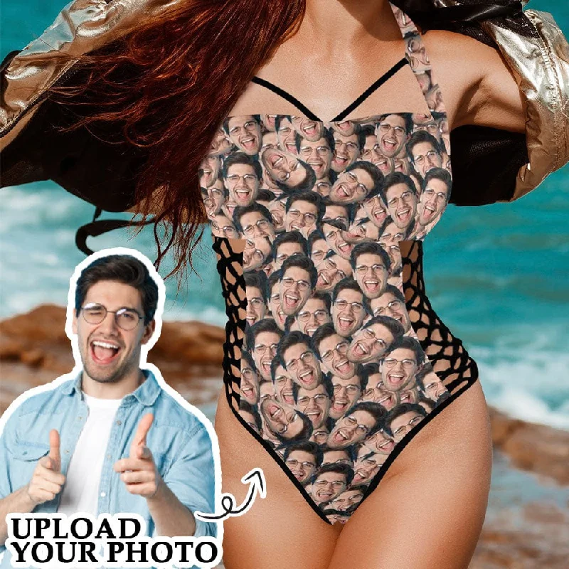Fashion Style Custom Face All Women's Sexy One Pieces Swimsuit Lace Up Side Halter Back Tie Swimsuit Face Bathing Suit Fashion Style Custom Face All Women's Sexy One Pieces Swimsuit Lace Up Side Halter Back Tie Swimsuit Face Bathing Suit