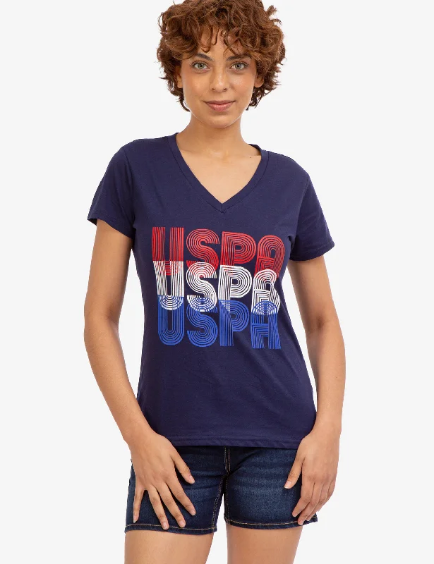 New Autumn And Winter Styles RETRO USPA V-NECK T-SHIRT