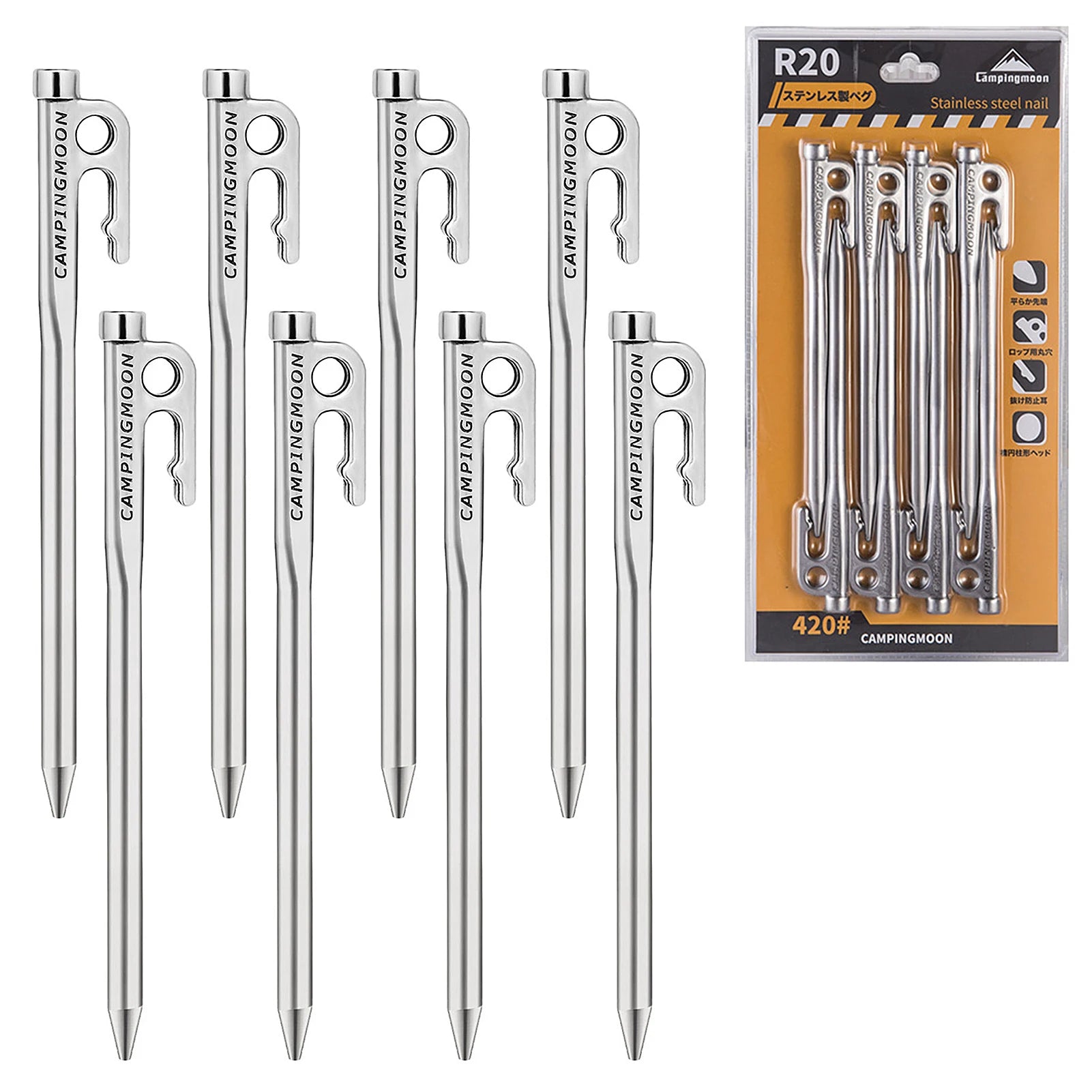 Knitted Design 6pcs/8pcs 20cm/26cm/30cm/35cm Heavy Duty Steel Tent Stakes Pegs with Hook and Hole Design for Outdoor Camping Tent Canopy Knitted Design 6pcs/8pcs 20cm/26cm/30cm/35cm Heavy Duty Steel Tent Stakes Pegs with Hook and Hole Design for Outdoor Camping Tent Canopy