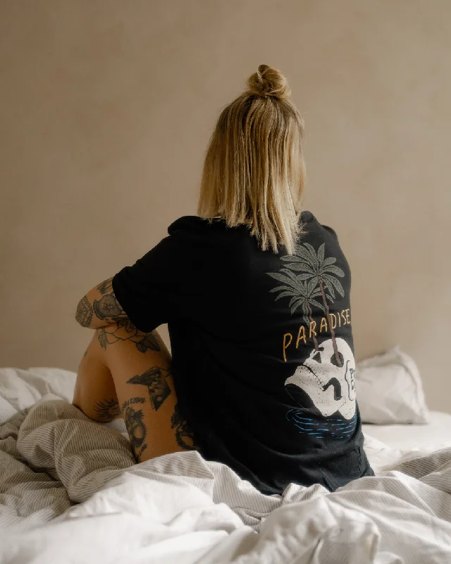 Easy Chic Paradise Palms T-Shirt - Washed Black