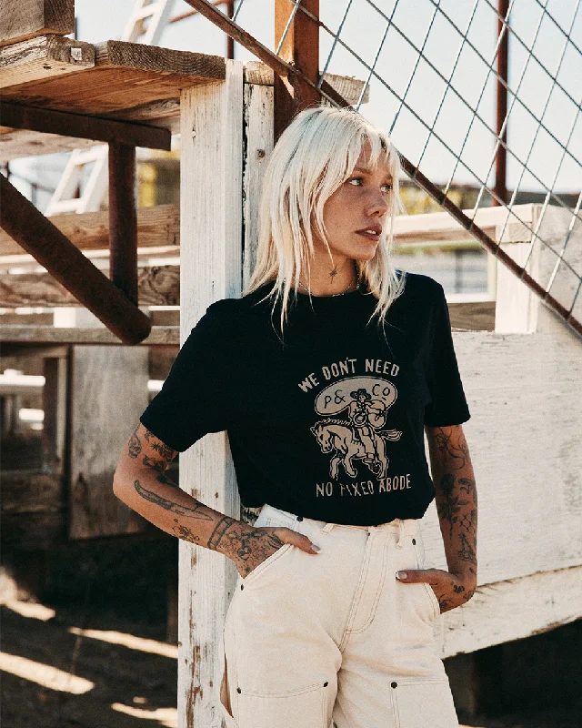 Layered Comfort No Fixed Abode T-Shirt - Washed Black