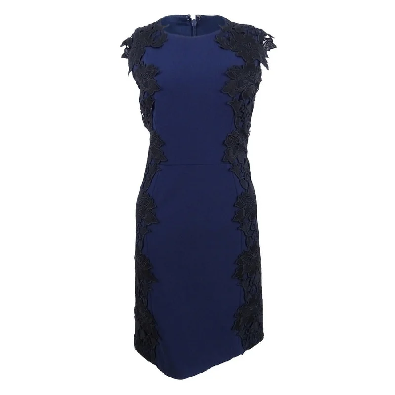 Must-have For Autumn And Winter Betsey Johnson Women's Contrast Lace-Applique Sheath Dress