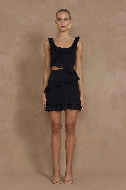 High-quality Fabrics LEYLA MINI DRESS - BLACK