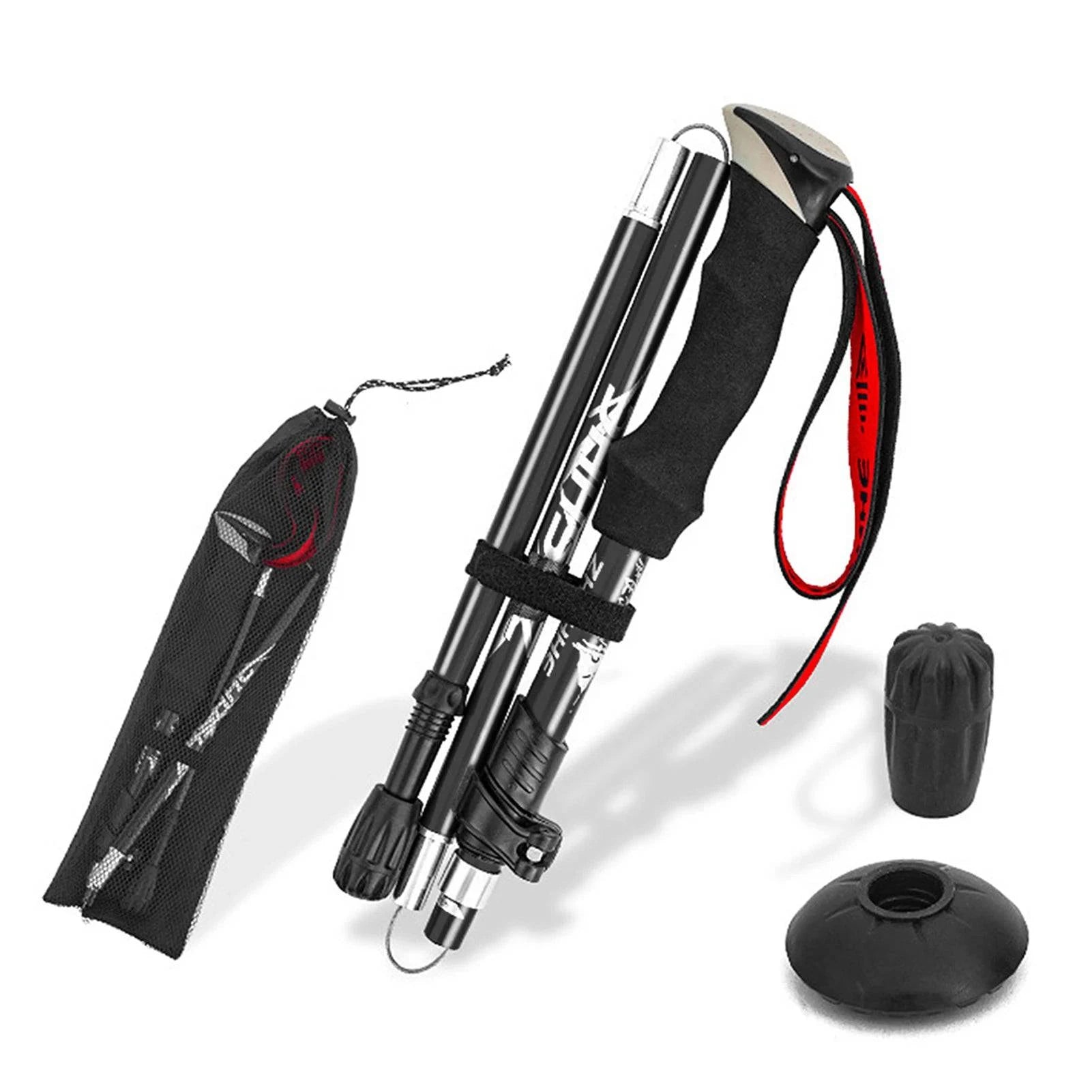 Classic Style Lightweight Collapsible Trekking Pole Five-fold Walking Stick for Hiking Camping Backpacking Aluminum Alloy Trekking Pole Classic Style Lightweight Collapsible Trekking Pole Five-fold Walking Stick for Hiking Camping Backpacking Aluminum Alloy Trekking Pole