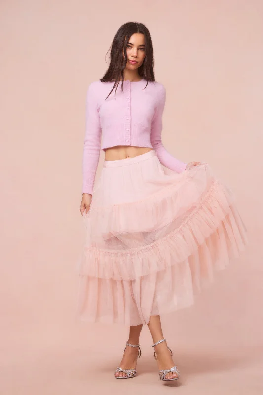 Celebrity Style Parriott Tulle Maxi Skirt