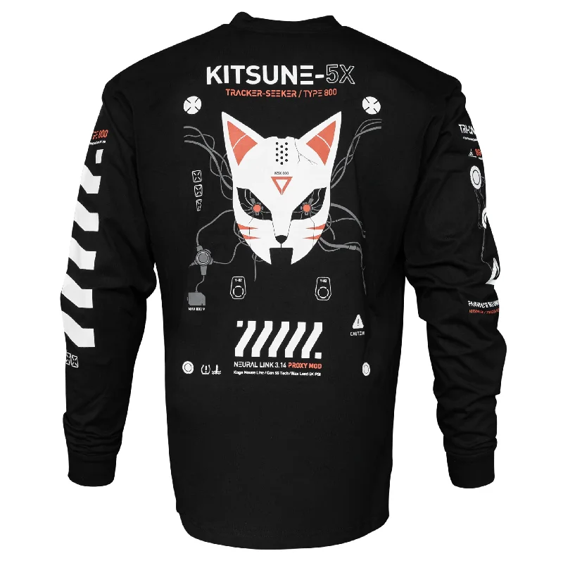 Smart Comfort Wear Kitsune-5X Black Long Sleeve T