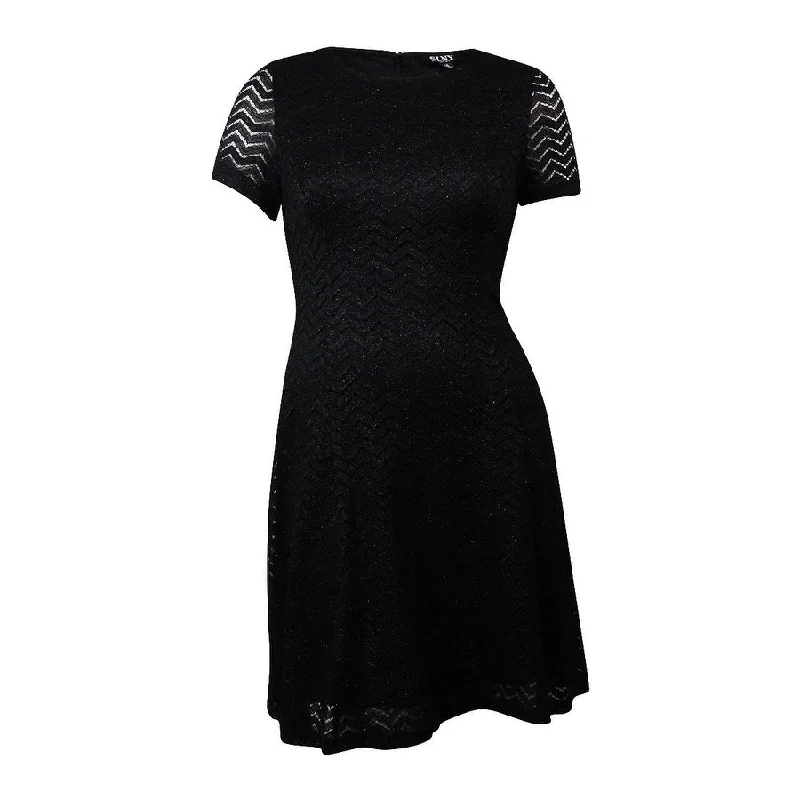 Personalized Wear S.L. Fashions New York Women's Glittered Chevron Lace Dress
