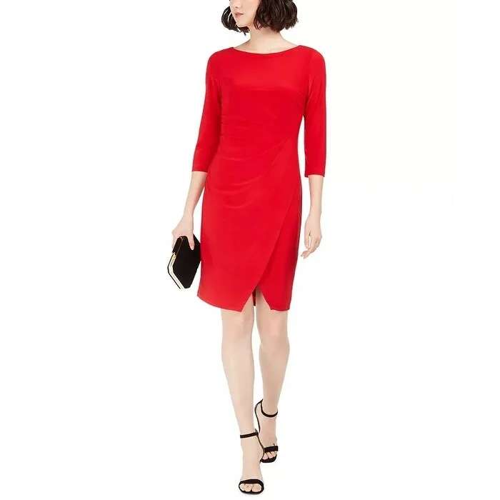 Smart Casuals Taylor Women's Draped Jersey Dress Red Size 6