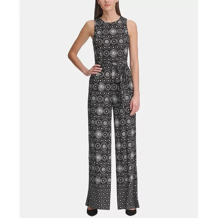 Trendy Looks Tommy Hilfiger Women's Printed Jersey Jumpsuit Grey Size 14