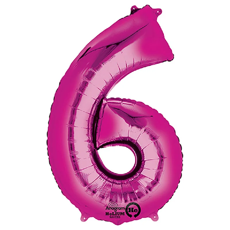Easy Style 34 inch NUMBER 6 - ANAGRAM - PINK