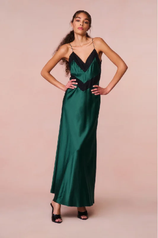 Trendy And Casual Serita Lace-Trimmed Maxi Dress