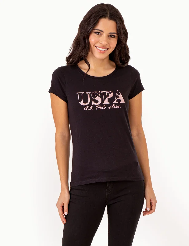 Practical Style USPA METALLIC SLASHED FOIL T-SHIRT