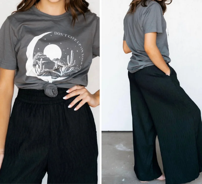Noble Temperament Madison Wide Leg Pants Black