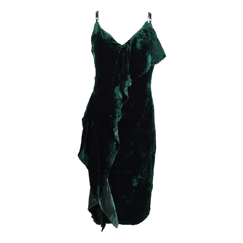 Versatile Style Adelyn Rae Women's Velvet Cascade Ruffle Party Dress