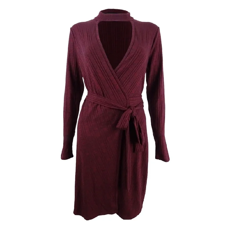 Trendy Wear Laundry By Shelli Segal Women's Rib Knit Wrap Dress