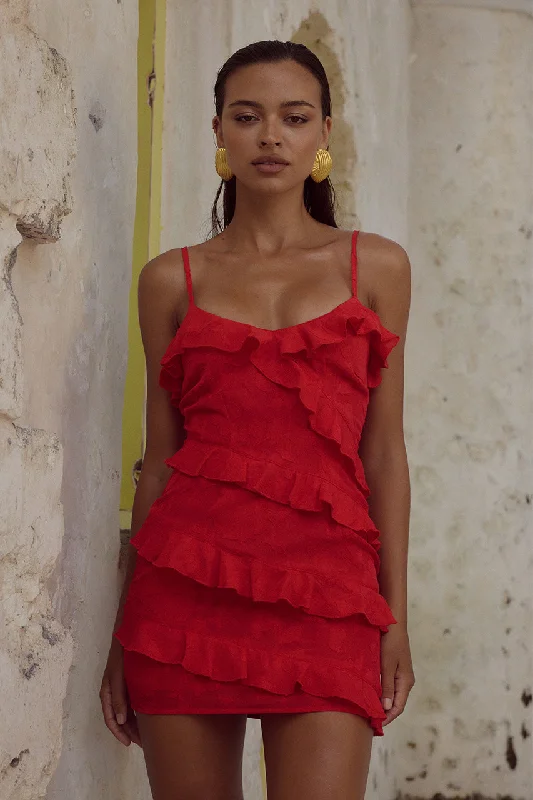 Personalized Design AISHA MINI DRESS - RED