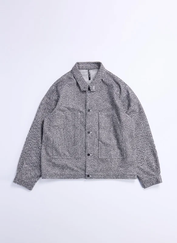 French Style 3D Printing Down Fabric Soft Tucker Jacket