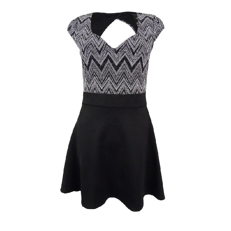 Age-reducing Style Trixxi Juniors' Glitter Chevron Dress