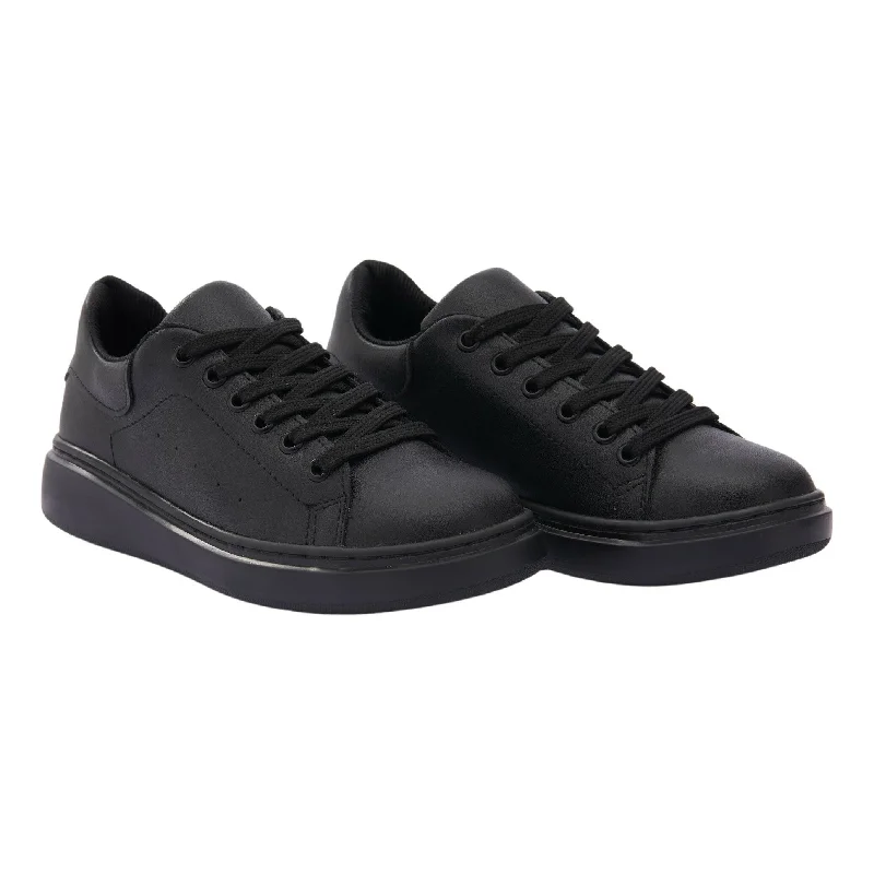 Hooded design Black Lace Sneakers