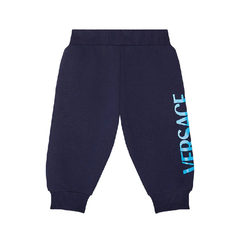 Cool Summer Navy Side Logo Joggers